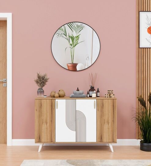 Tigris  Sideboard In Canyon Oak & White Finish