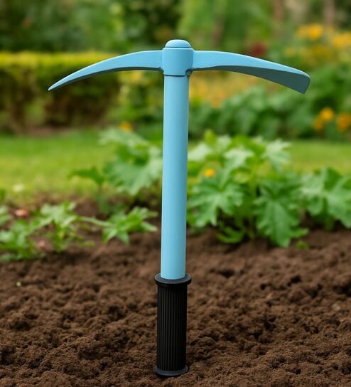 Blue And Black Ergonomic Heavy Duty Manual Garden Tiller