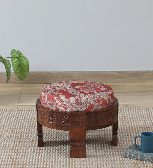 Timila Mango Wood Foot Stool In Tubbaq Finish