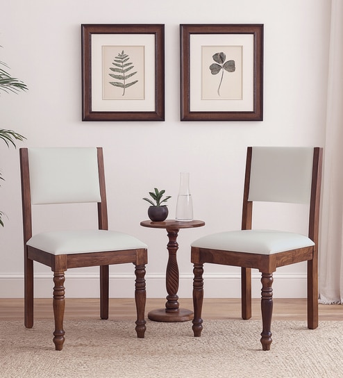 Tipton Sheesham Wood Dining Chairs in Provincial Teak Finish (Set Of 2)