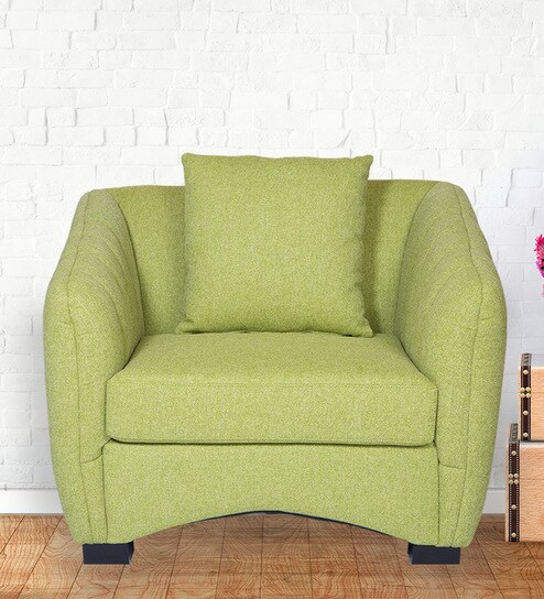 Buy Tivoli 1 Seater Sofa In Green Colour By F9 Furnichair Online