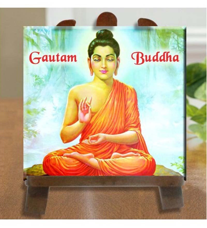 Buy Tiedribbons Gautam Buddha Idol Decor Ceramic Tile Online ...