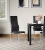 Tia Leather (Set of 6)  Dining Chair in Black Colour 