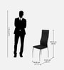 Tia Leather (Set of 6)  Dining Chair in Black Colour 