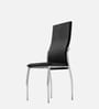 Tia Leather (Set of 6)  Dining Chair in Black Colour 