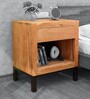 Tiber Solid Wood Night Stand in Natural Acacia Finish