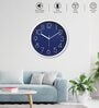 Tic Toc Blue & White Plastic Wall Clock