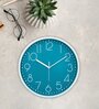 Tic Toc Blue & White Plastic Wall Clock