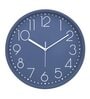 Tic Toc Blue & White Plastic Wall Clock