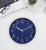 Tic Toc Blue & White Plastic Wall Clock
