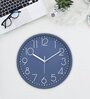 Tic Toc Blue & White Plastic Wall Clock