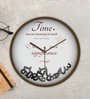 Tic Toc Brown & White Plastic Wall Clock
