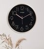 Tic Toc Black & Gold Plastic Wall Clock