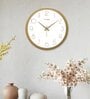 Tic Toc Gold & White Plastic Wall Clock
