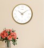 Tic Toc Gold & White Plastic Wall Clock