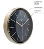 Tic Toc Black & Gold Plastic Wall Clock