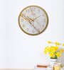 Tic Toc Gold & White Plastic Wall Clock