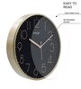 Tic Toc Black & Gold Plastic Wall Clock