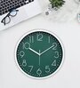 Tic Toc Green & White Plastic Wall Clock