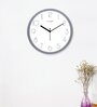 Tic Toc Grey & White Plastic Wall Clock