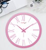 Tic Toc Pink & White Plastic Wall Clock