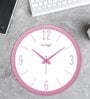 Tic Toc Pink & White Plastic Wall Clock