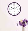 Tic Toc Purple Plastic 11 Inches Decorative Wall Clock