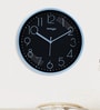 Tic Toc Black & Blue Plastic Wall Clock