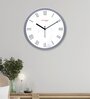 Tic Toc Silver & White Plastic Wall Clock
