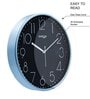 Tic Toc Black & Blue Plastic Wall Clock