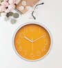 Tic Toc Yellow & White Plastic Wall Clock