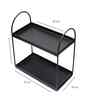2-Tier Black Metal Countershelf Storage Rack