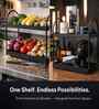 2-Tier Black Metal Countershelf Storage Rack