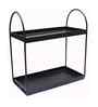 2-Tier Black Metal Countershelf Storage Rack