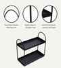 2-Tier Black Metal Countershelf Storage Rack
