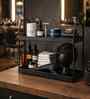 2-Tier Black Metal Countershelf Storage Rack