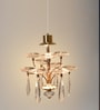 Tiered Crystal White LED Pendant Light with 3 Color Modes