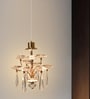 Tiered Crystal White LED Pendant Light with 3 Color Modes