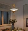 Tiered Glass Globe Pendant Light with 3 Color Modes