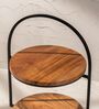 Tierra Multipurpose Serveware Acacia Wood & Metal 2-Tier Serving Stand