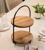 Tierra Multipurpose Serveware Acacia Wood & Metal 2-Tier Serving Stand