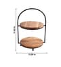 Tierra Multipurpose Serveware Acacia Wood & Metal 2-Tier Serving Stand