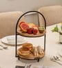 Tierra Multipurpose Serveware Acacia Wood & Metal 2-Tier Serving Stand