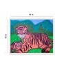 Tiger & Cub Handmade Oil Pastels On Unframed Canvas Painting