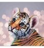 Tiger Cub Yellow Teak Wood Canvas Art Print