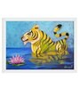 Tiger Swimming Handmade Acrylic Paint On Canvas Unframed