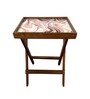 Tiles Brown Tray End Table in Brown Colour