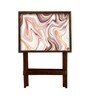 Tiles Brown Tray End Table in Brown Colour