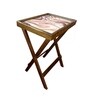 Tiles Brown Tray End Table in Brown Colour