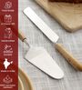 Timber Touch Natural Brown Wood Handle Stainless Steel Cake Server Set